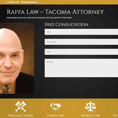 Raffalaw.com. Attorney site focused on lead captur