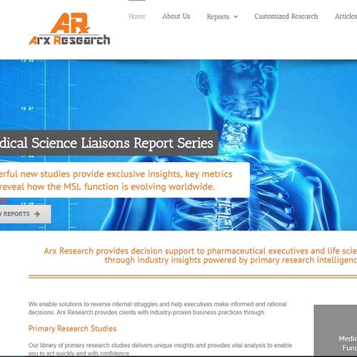 Website design for research company