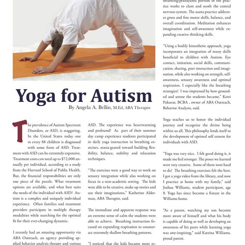 Oblique Magazine of Charleston- 2012
Yoga for Auti