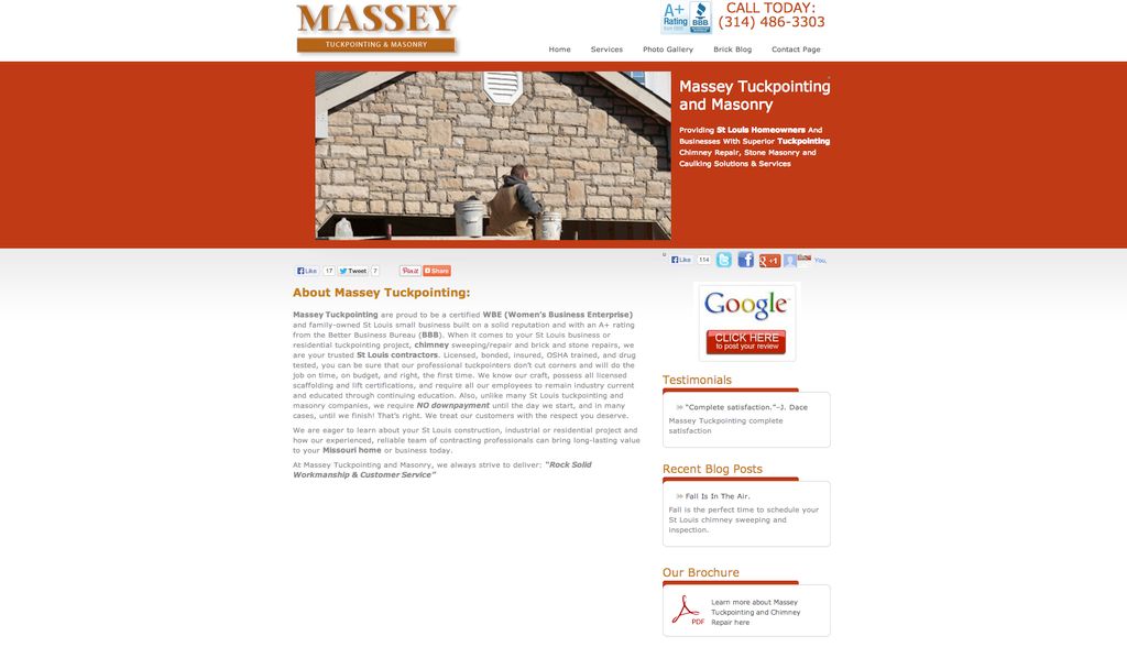 Massey Tuckpointing & Masonry: Has maintained firs