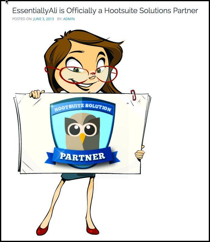 Ali is an official Hootsuite Solutions Partner and