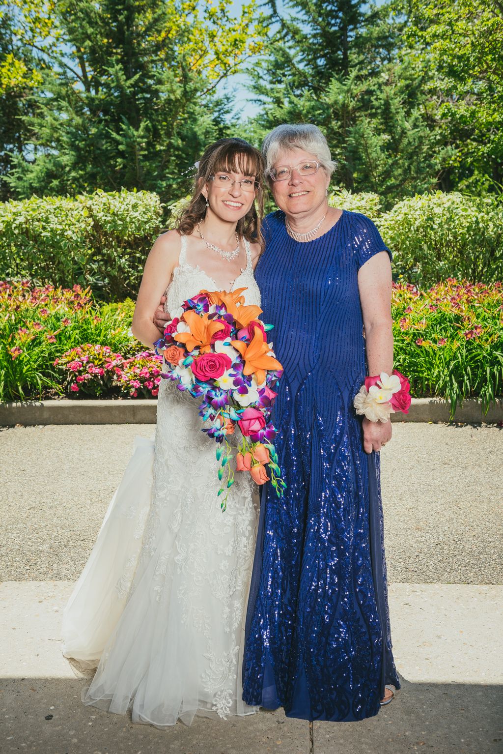 My mom in her custom Brenda Diamant original for m