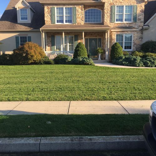 Fitting in a customer's lawn during the fading lig