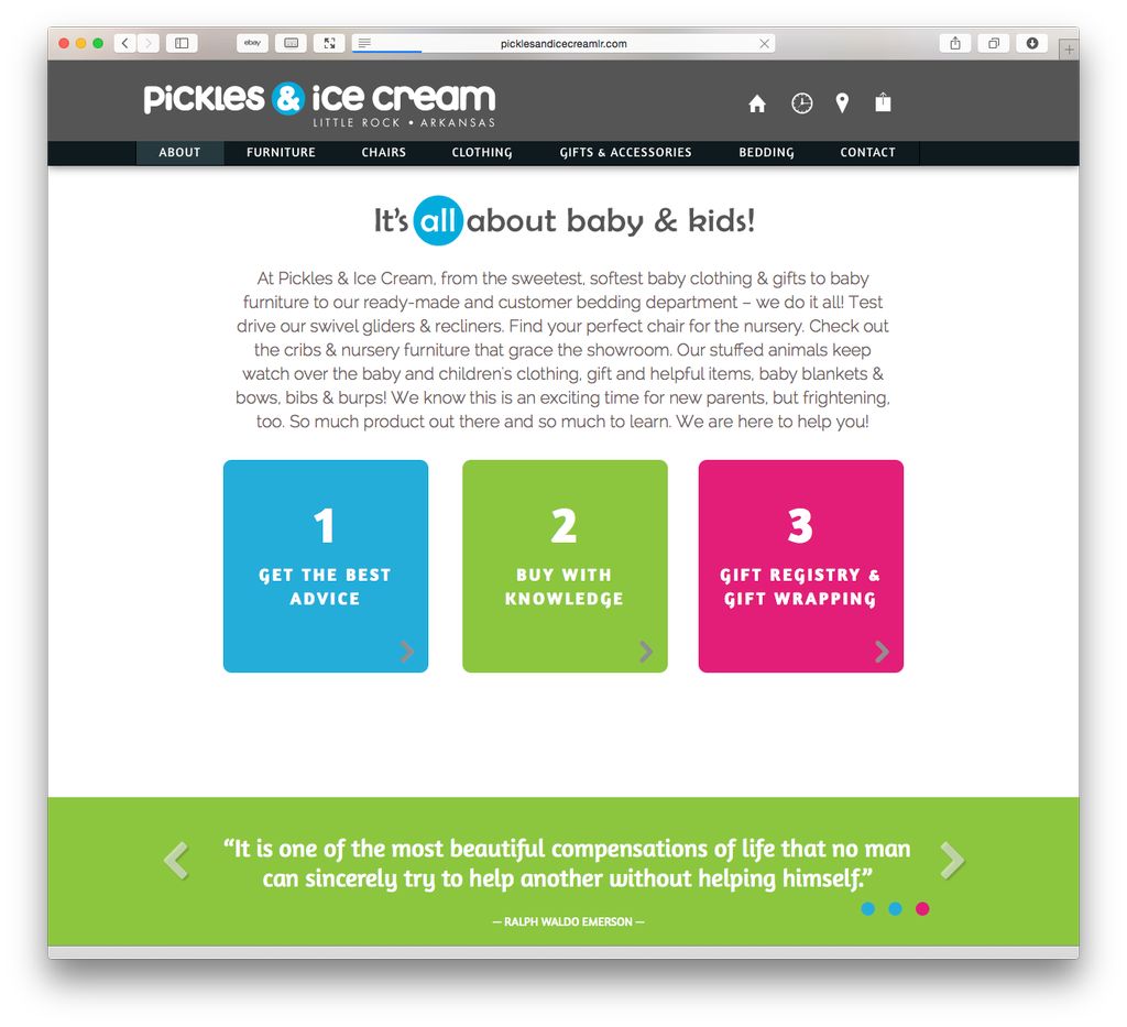 Pickles & Ice Cream NEW Website
About Us section