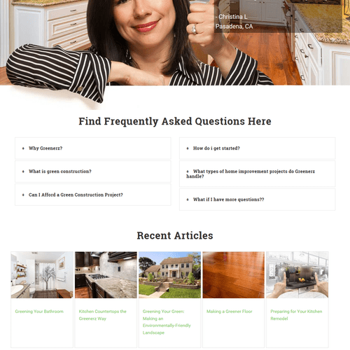 A website implemented for a home remodeling compan