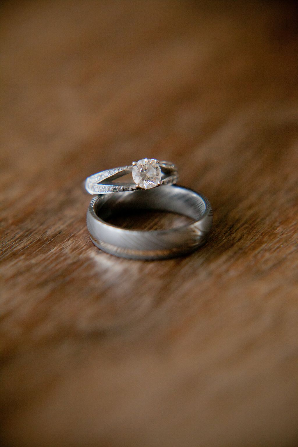 Custom platinum engagement ring with micro pave se