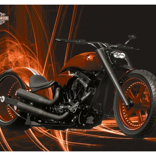 A poster for a Harley Davidson resaler