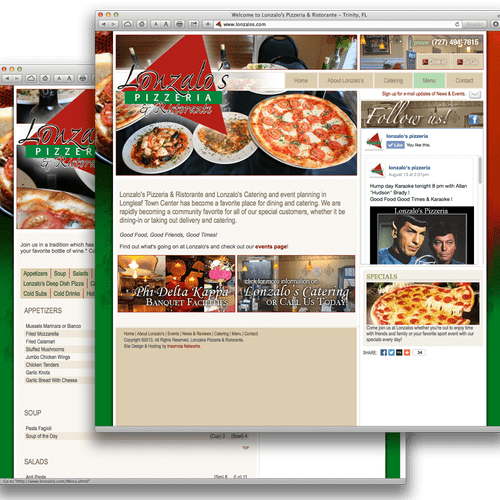Italian Restaurant site with location and contact 