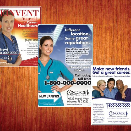 Print ads, various talent and benefits