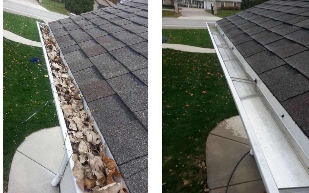 Gutter Cleaning before and after
