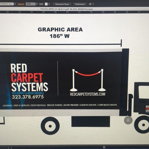 Red Carpet truck wrap design