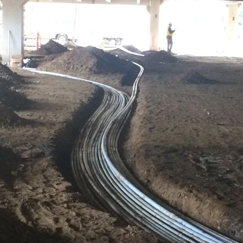 Underground conduits for lighting and power