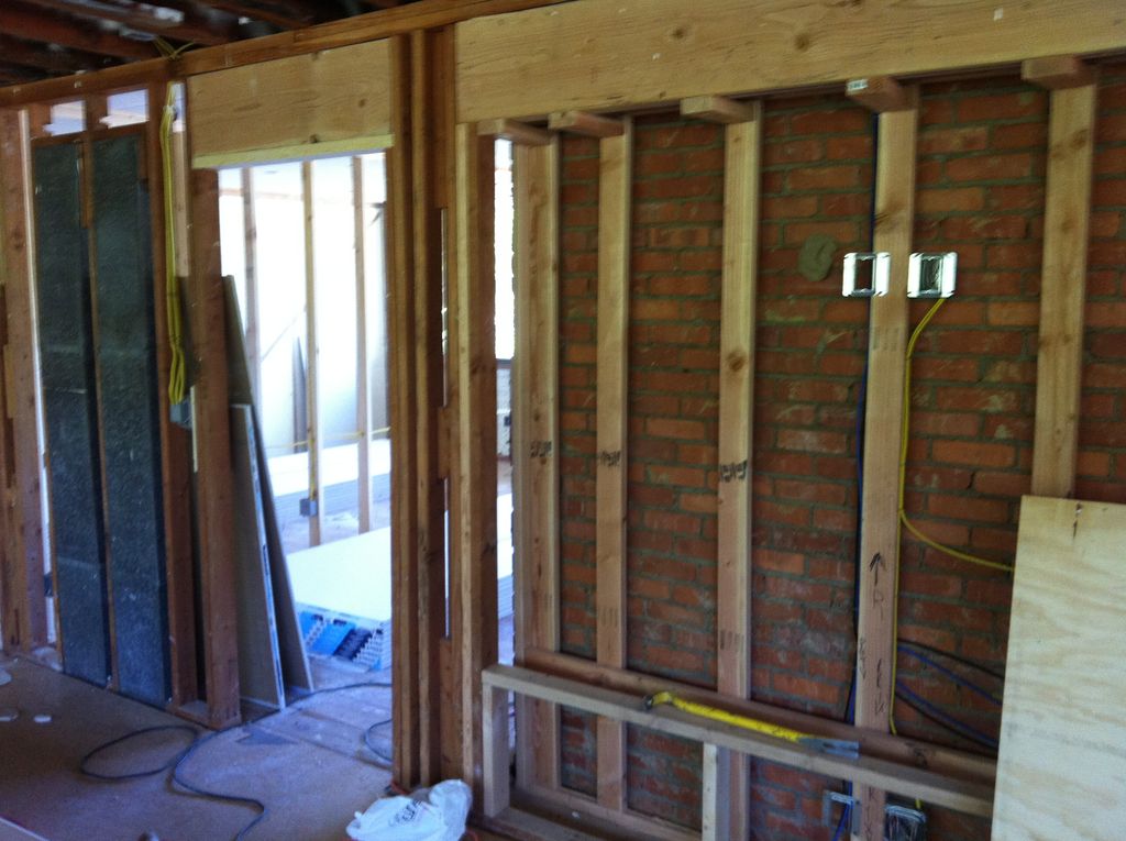 Framing with headers and new door ways.