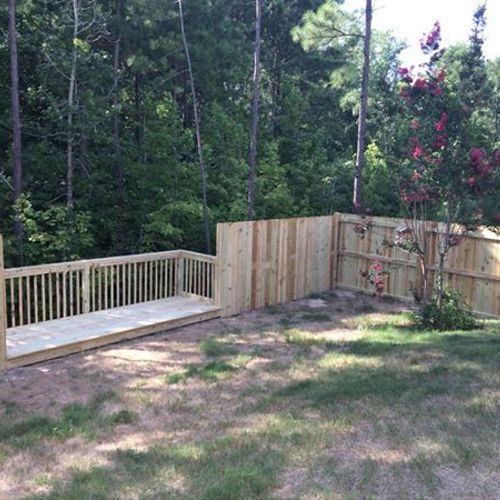 Fence with a overhang 15' x 5' deck