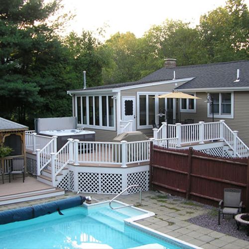 Composite deck with Azek railings (completed)