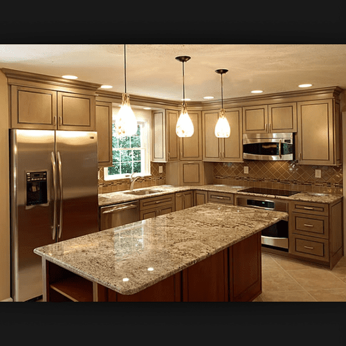 Kitchen Lighting. Add can lights and 3 pendent lig