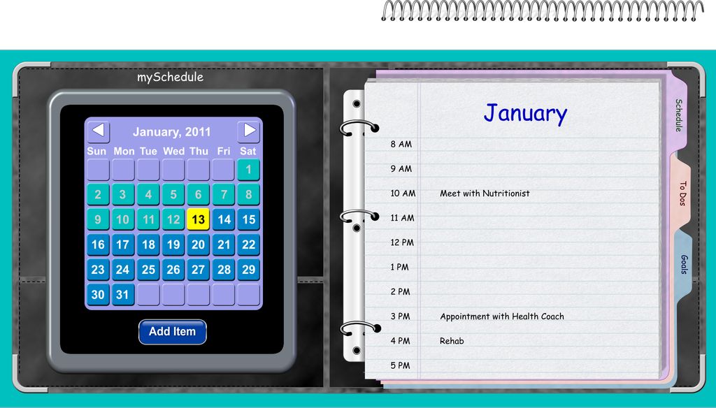 Creative calendar and personal organizer interface