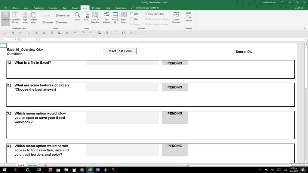 Excel 16 - Overview Q & A