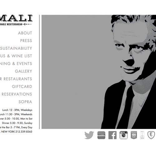 Web Development for Amali Restaurant in NYC.