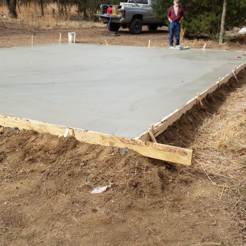 Built a platform for a 24' × 28' concrete slab