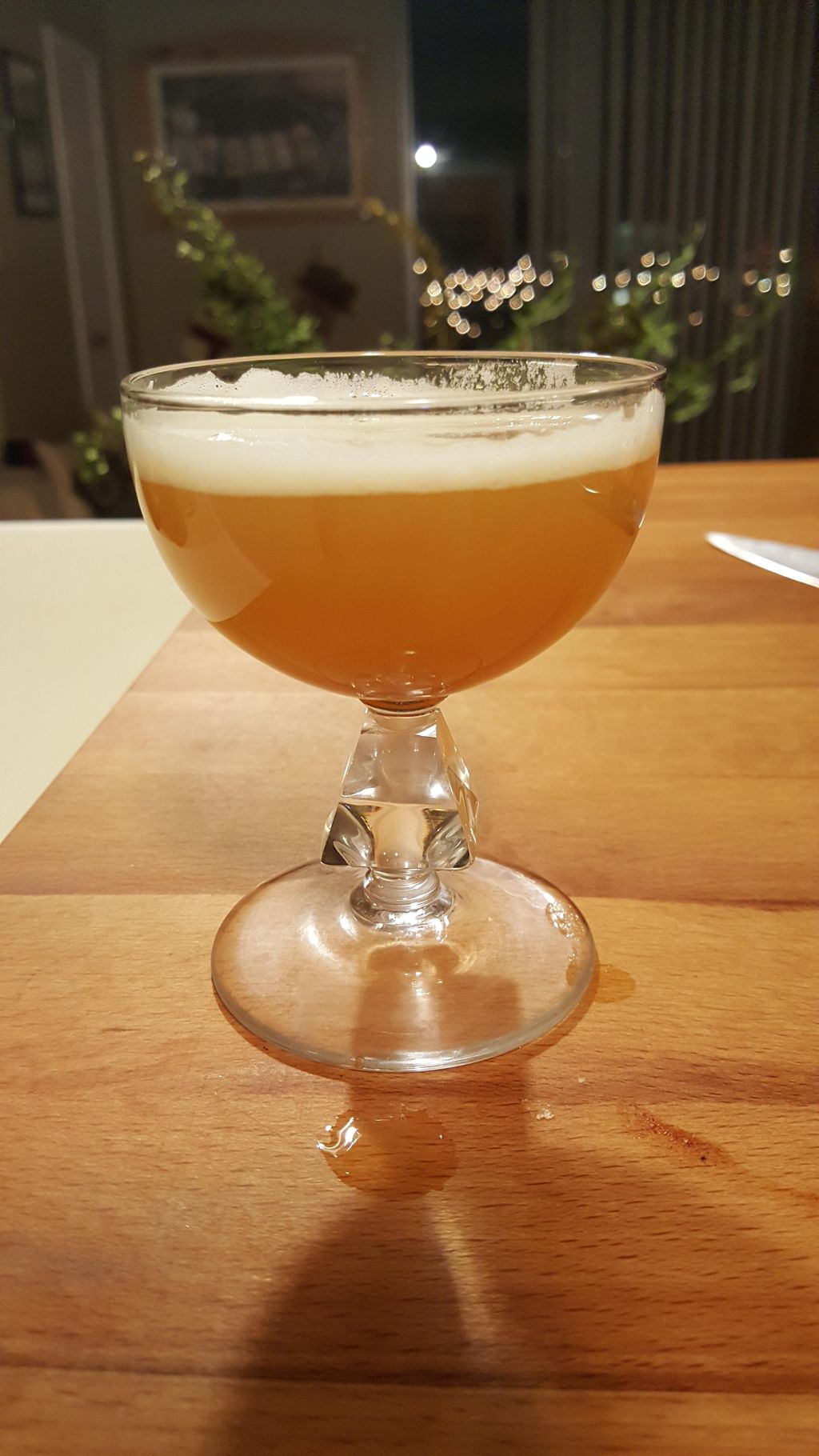 Dark rum flip. Meyer's Dark rum, orange zest, fres