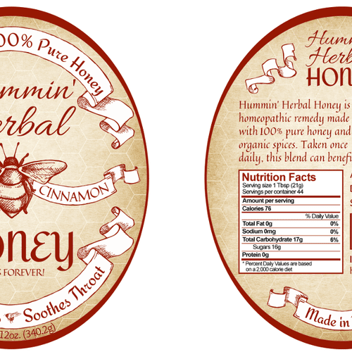 Product label for a local food remedy for allergie