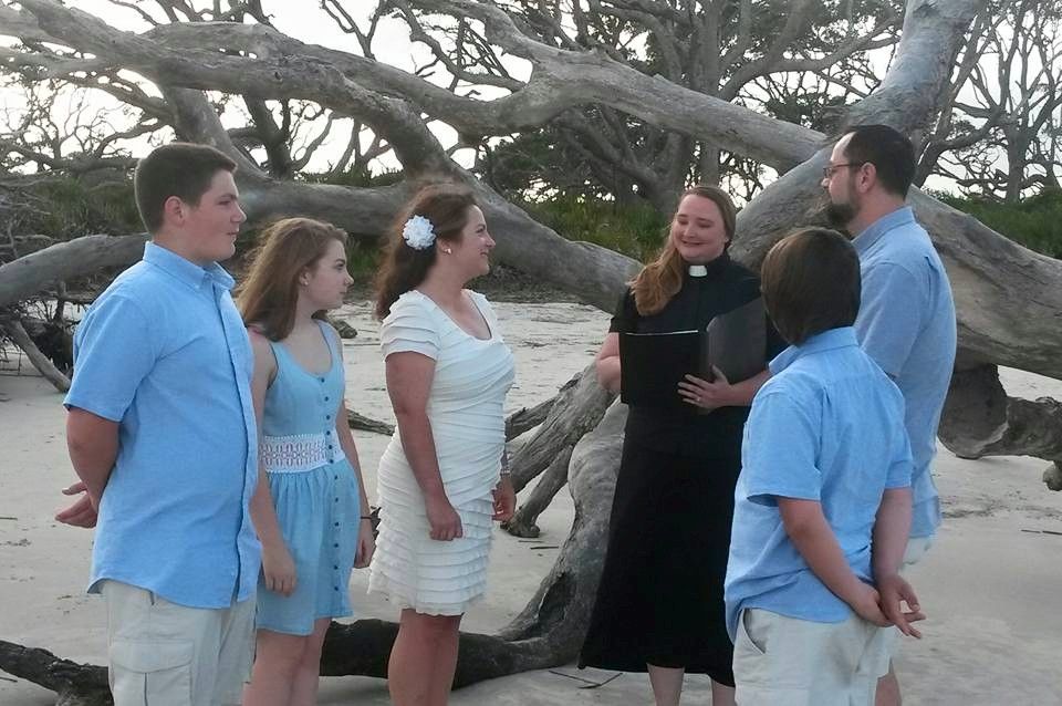 Driftwood beach wedding on Jekyll Island, GA.