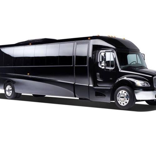 The exterior look of both our Luxury Limo Bus and 