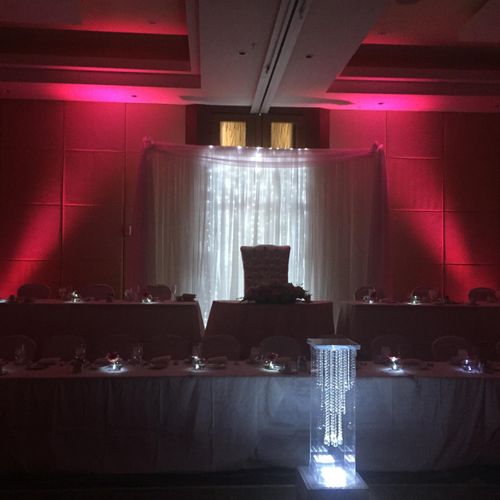 Uplighting to highlight the guests of honor