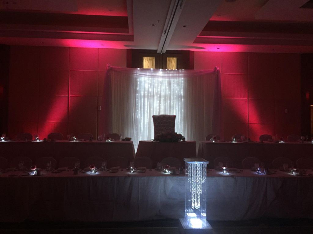 Uplighting to highlight the guests of honor