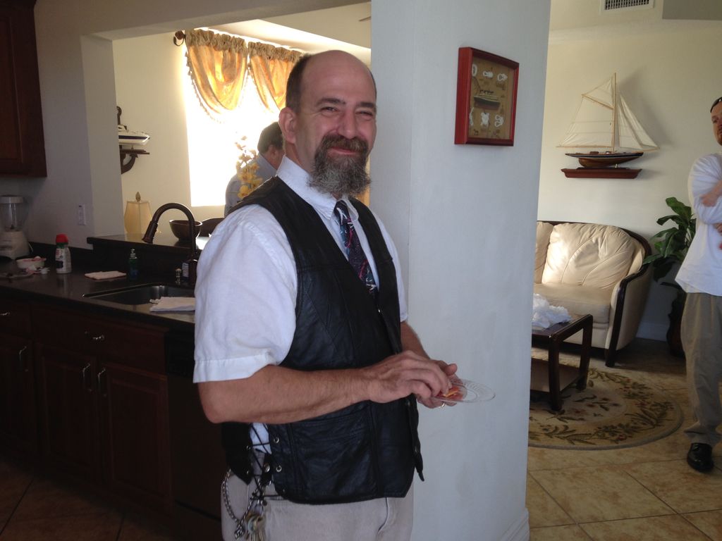 Enjoying a snack before John and Faith's Wedding (