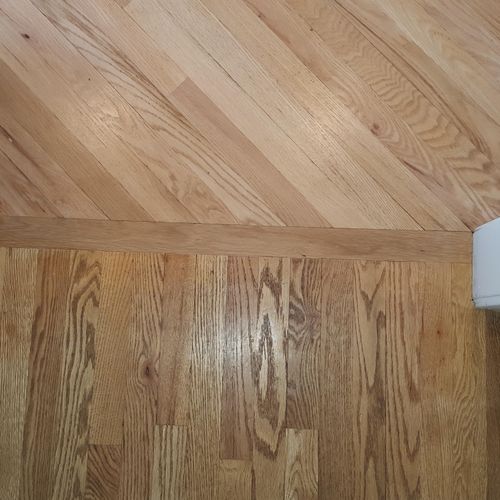 Hardwood floor refinishing
side by side comparison