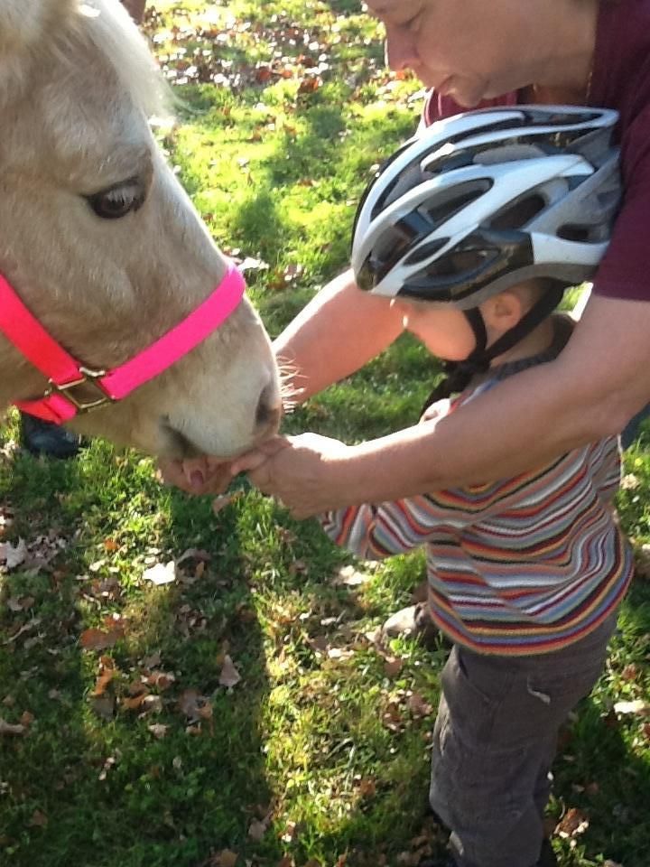 Feeding Corduroy a treat is one of the fun things 