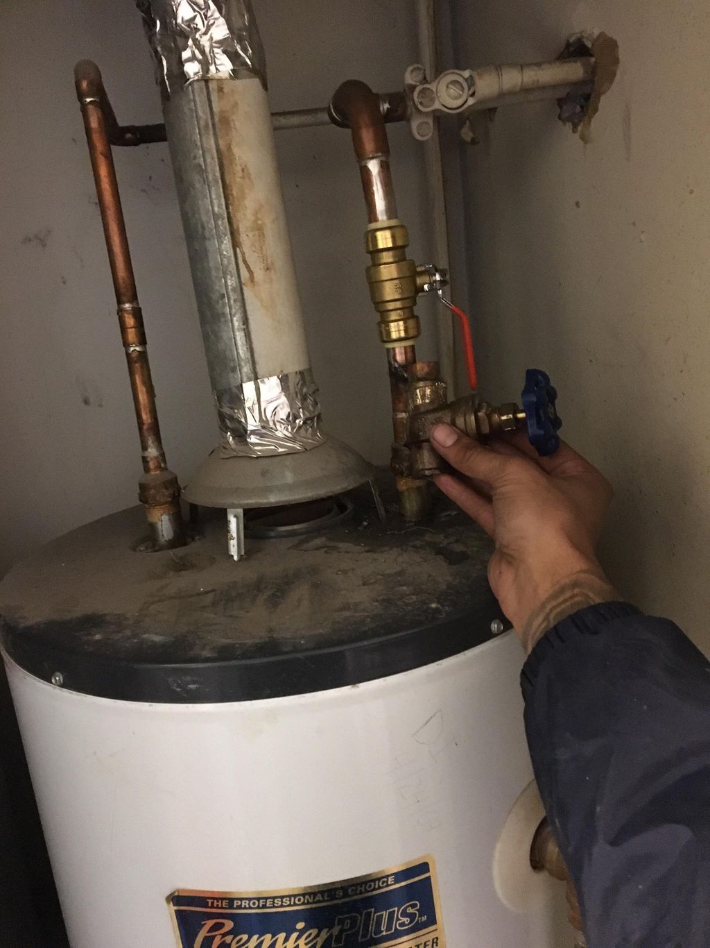 Water heater valve replace recently done by me 