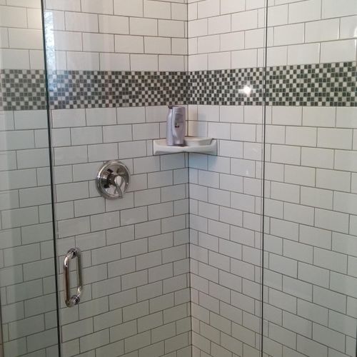 Full tile shower in place of an old fiberglass uni