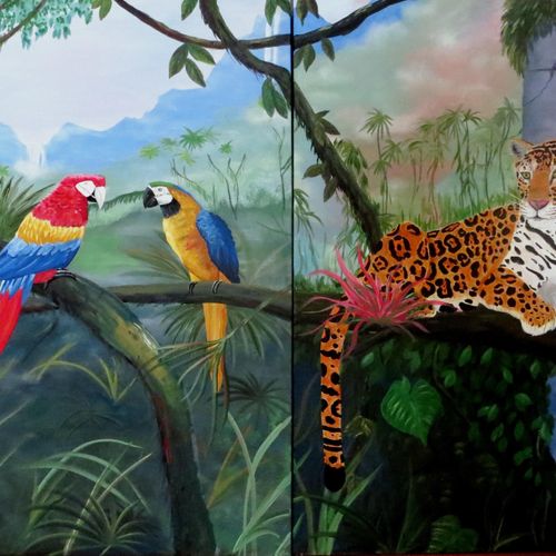Large Jungle Paintings (two canvases)