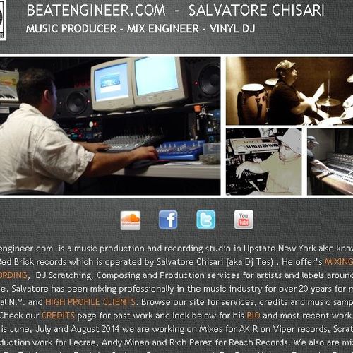 Screen Shot of my Recording studio website