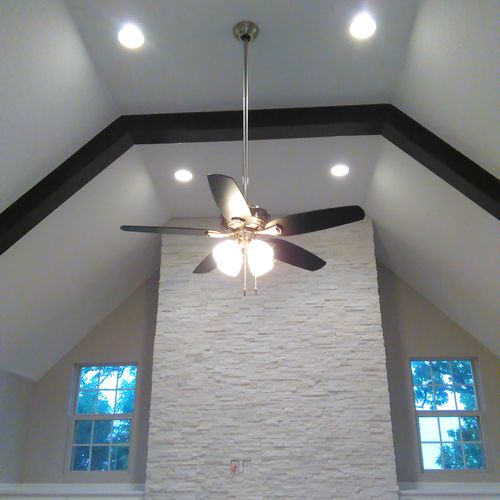 New ceiling fan and Led lamps with new trims