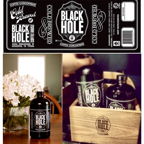 Logo and bottle design for Black Hole Coffee's Col