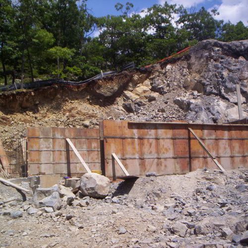 foundation on cliff side