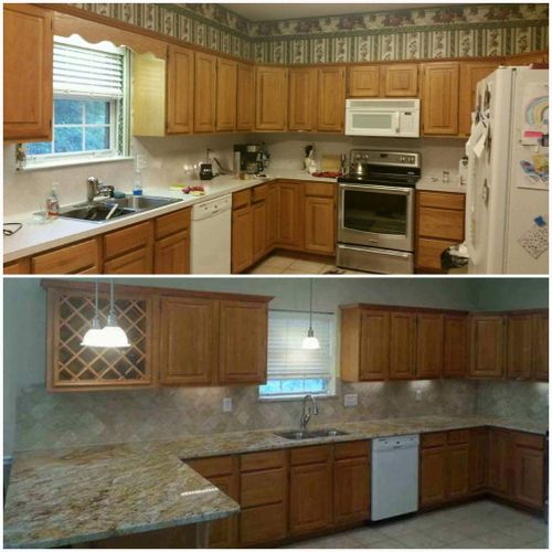 updating countertops and backsplash with granite a
