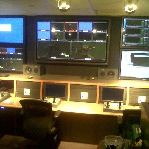 The broadcast control room at Christ's Church of t