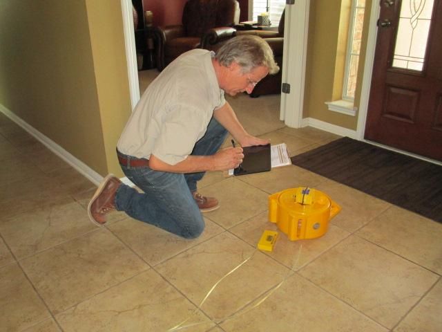 Inspection includes floor elevation measurements
