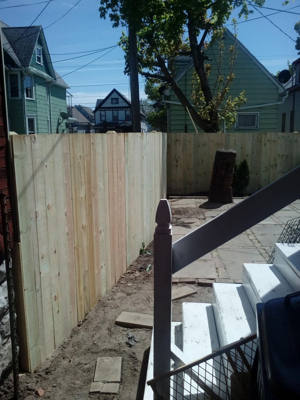 6' high pressure treated straight top