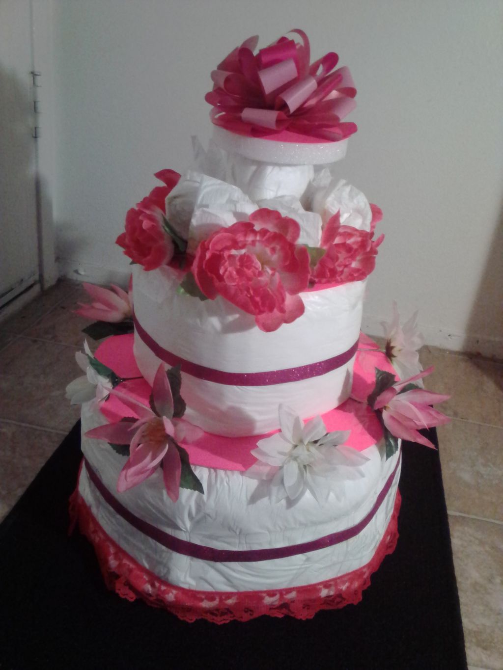 Diaper Cake I Designed as a centerpiece for a baby