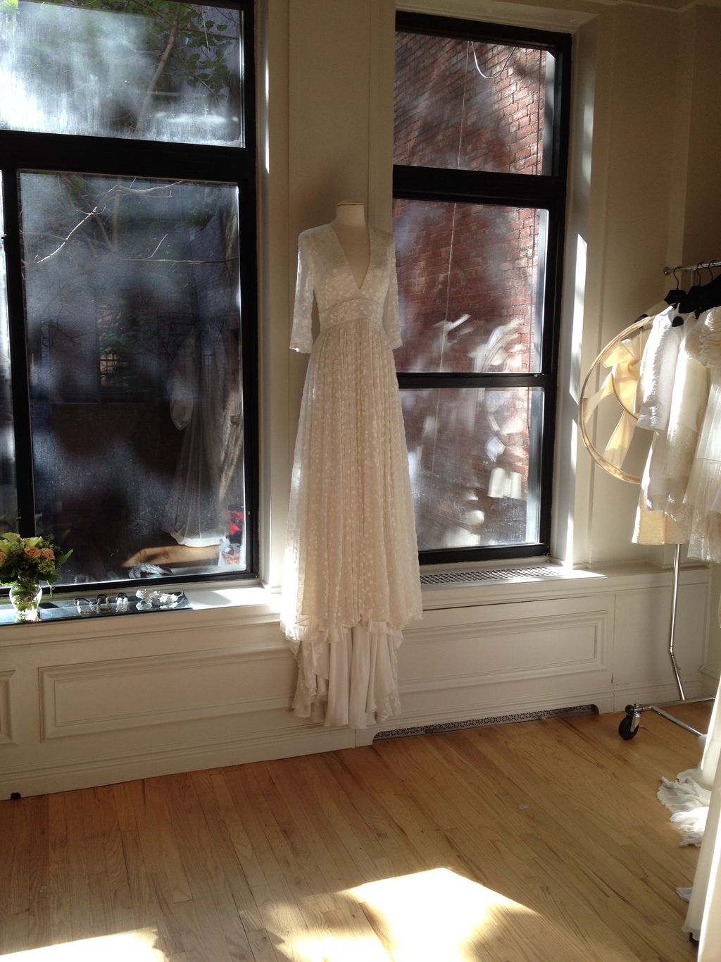 Mannequin suspended from ceiling appears to be flo
