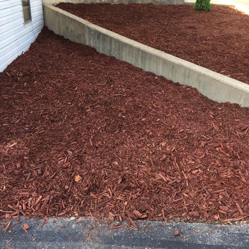 The Rock of Ages church need new mulch put it.