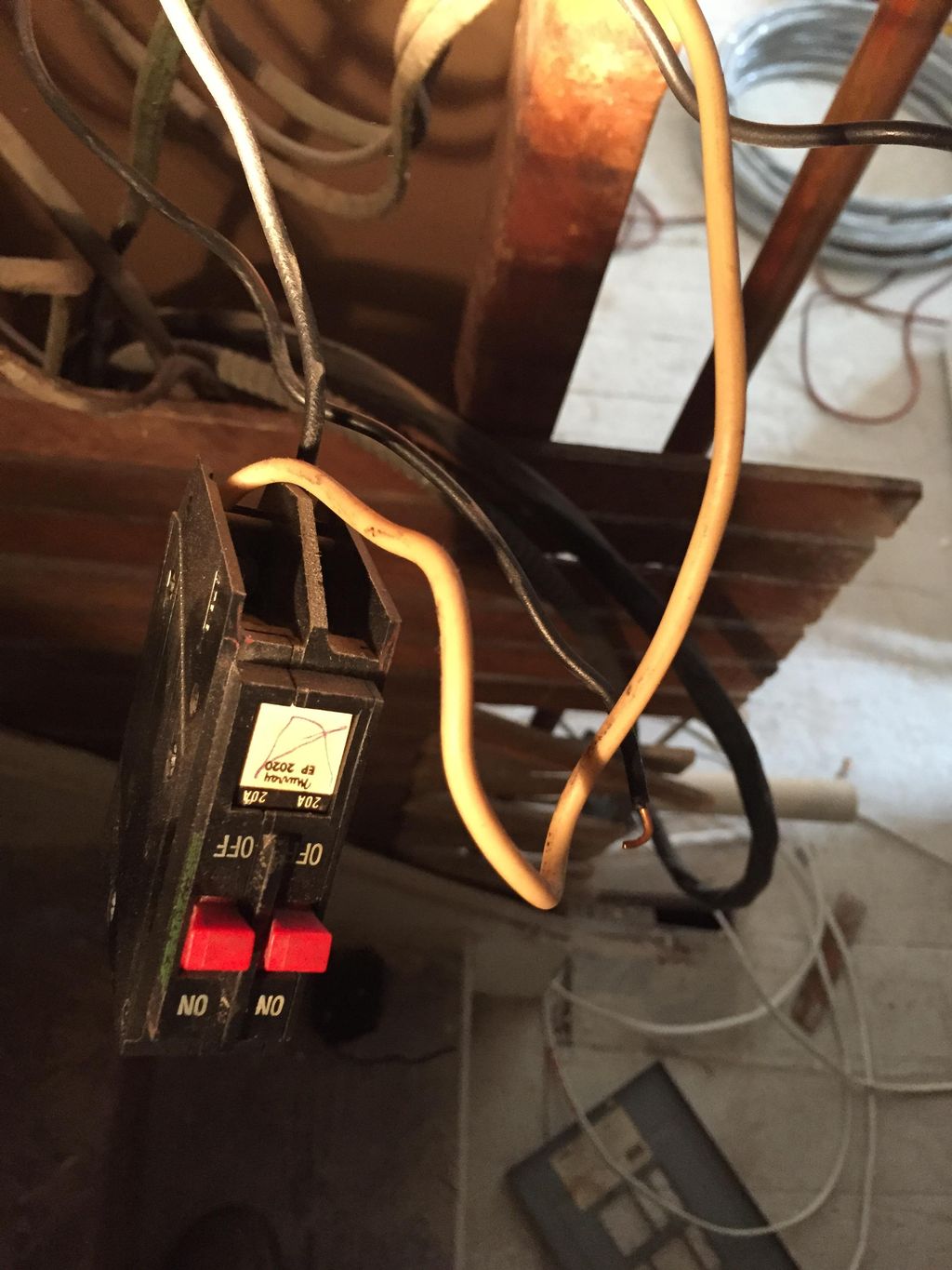 Old faulty wiring caused the breaker to burn up. A