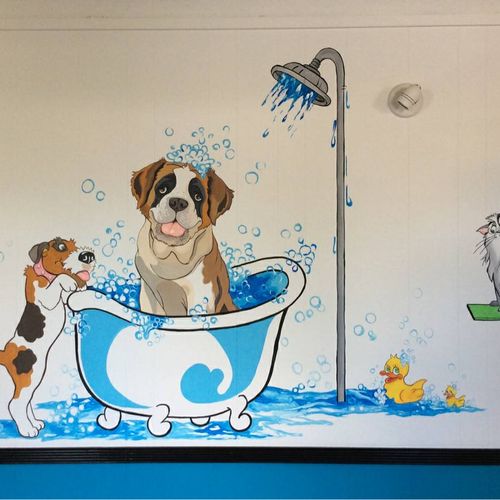 Mural in animal clinic