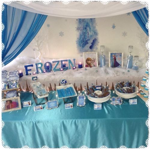 Frozen Theme Party Treat Table.